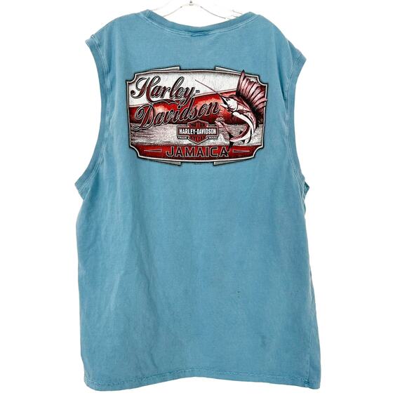 Harley Davidson Jamaica Blue Tank Top Sz XXL - Picture 5 of 8